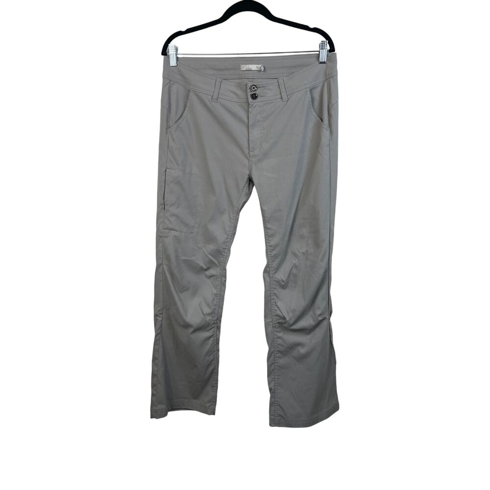prAna Pants WOMENS 12 light Gray Active Wear Convertible snap cargo hiking